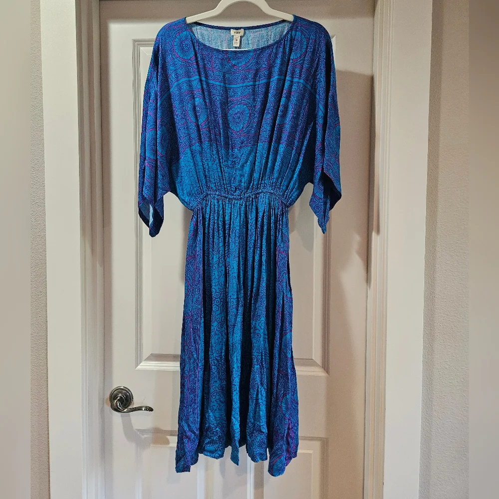 Tiny Annmarie Midi Dress Scoop Neck Batwing Sleeves Drapey Lightweight Small NWT - Picture 13 of 14